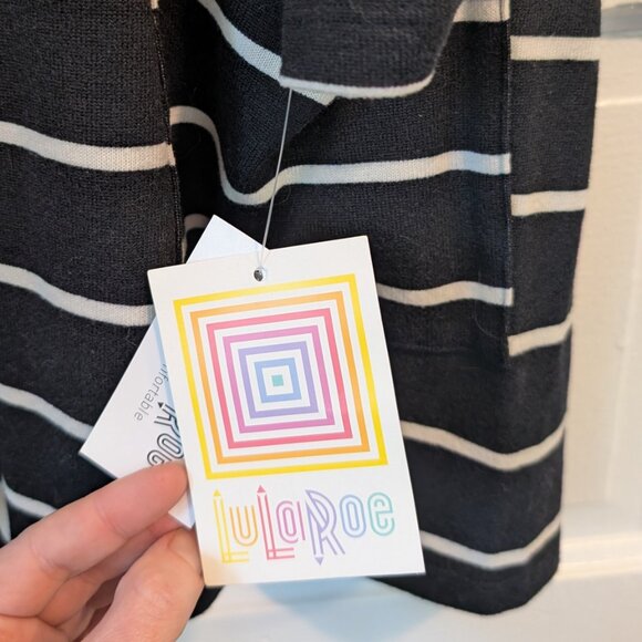 LuLaRoe Caroline Cardigan, size S, new with tags, black & white stripped - Picture 4 of 7